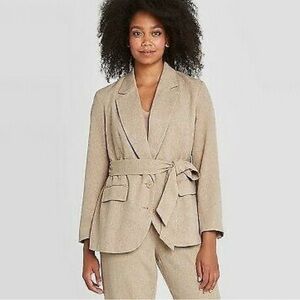 Long Sleeve Belted Blazer